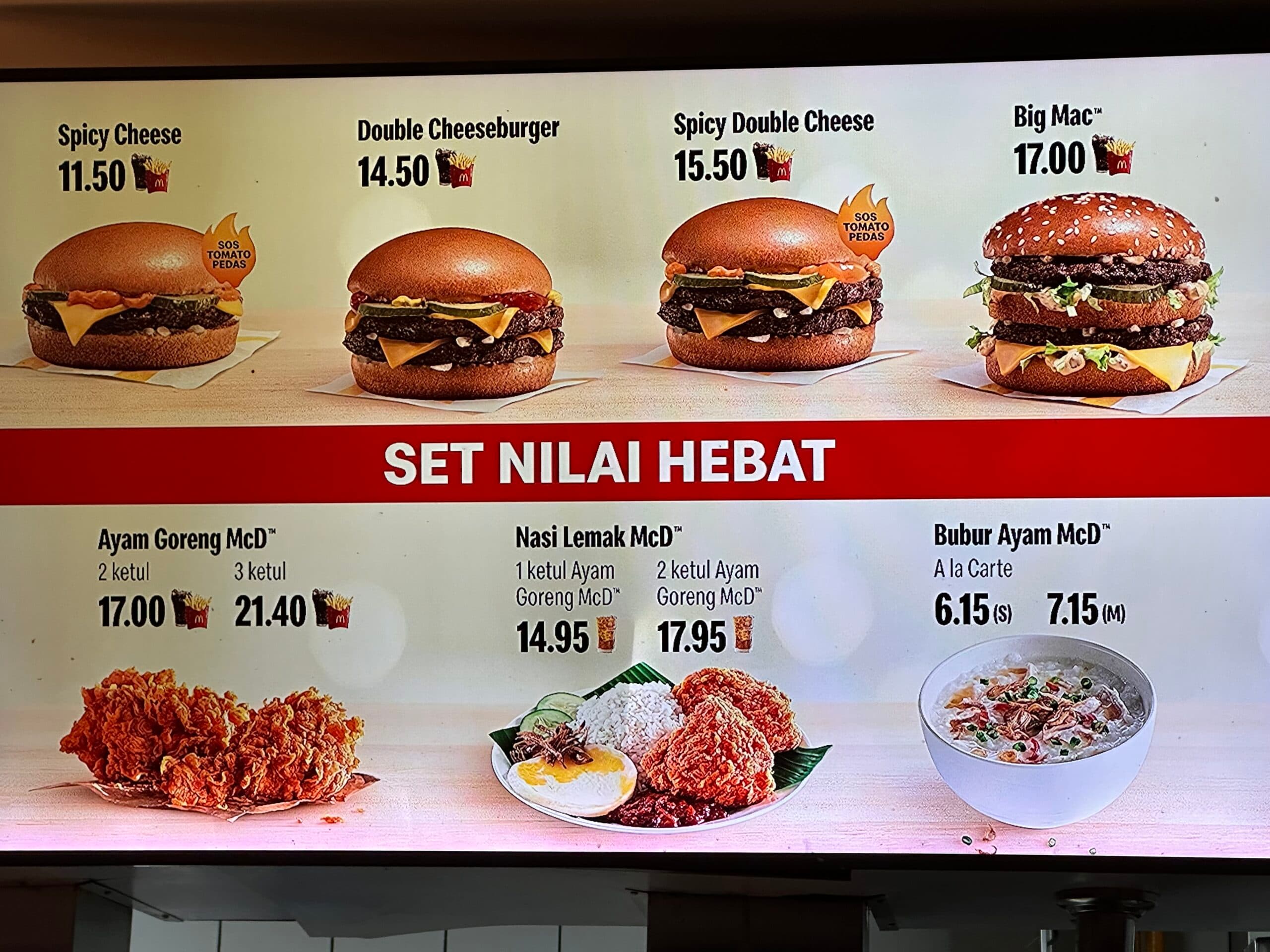 Mcdonald’s menu Malaysia menu page 1