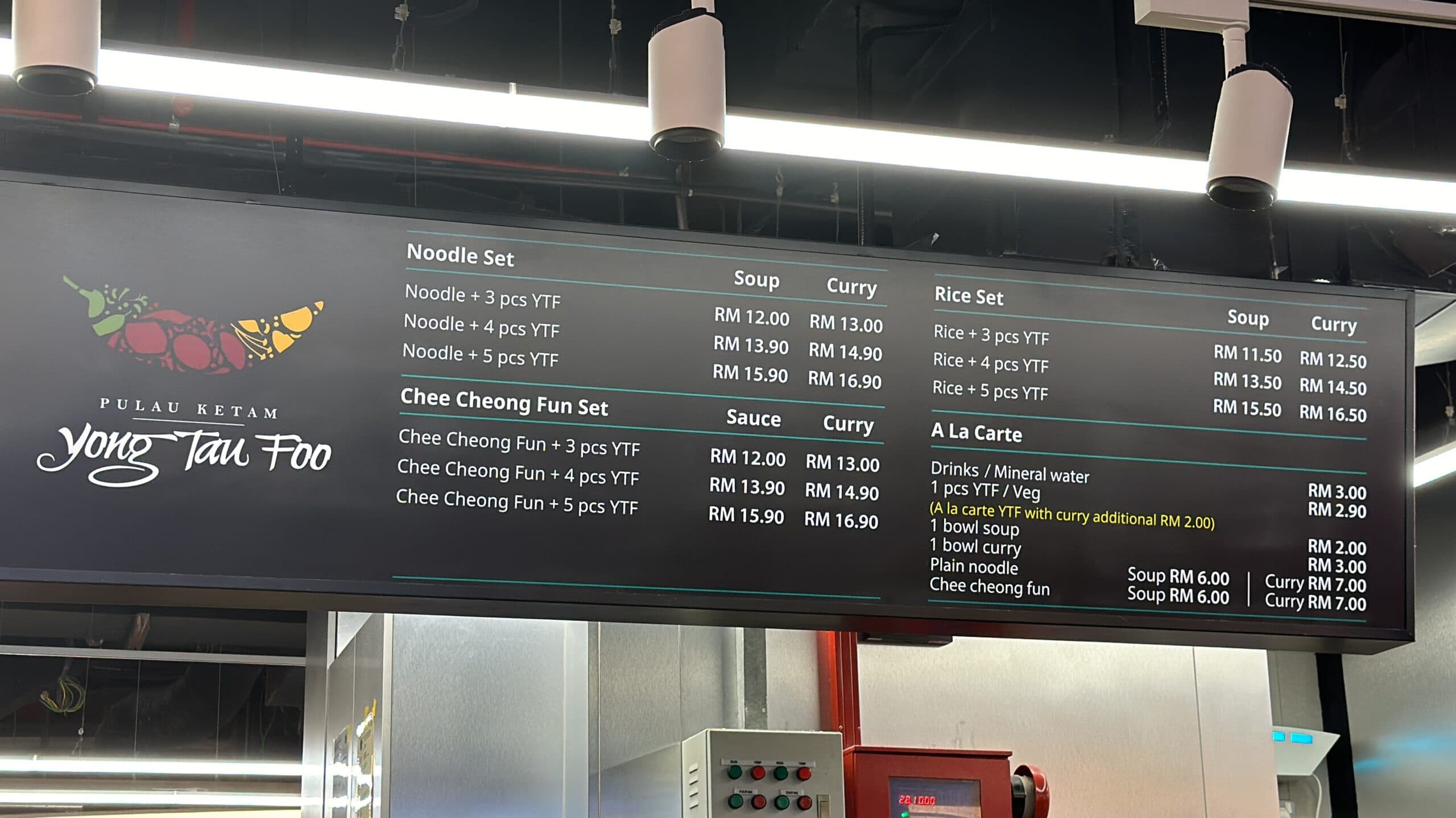 Pulau Ketam Yong Tau Foo menu page 1