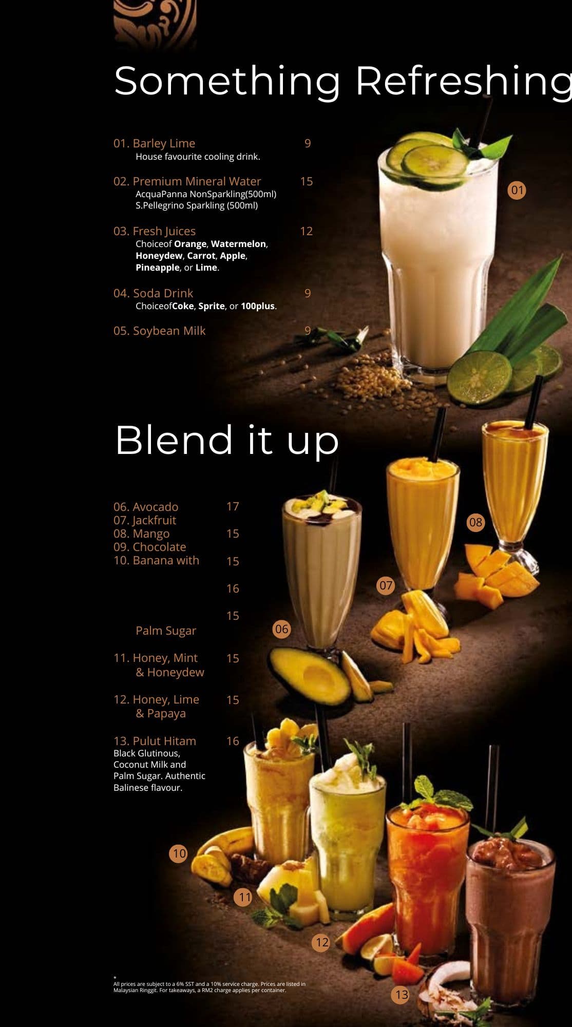 Ole-Ole Bali, KL East Mall menu page 1