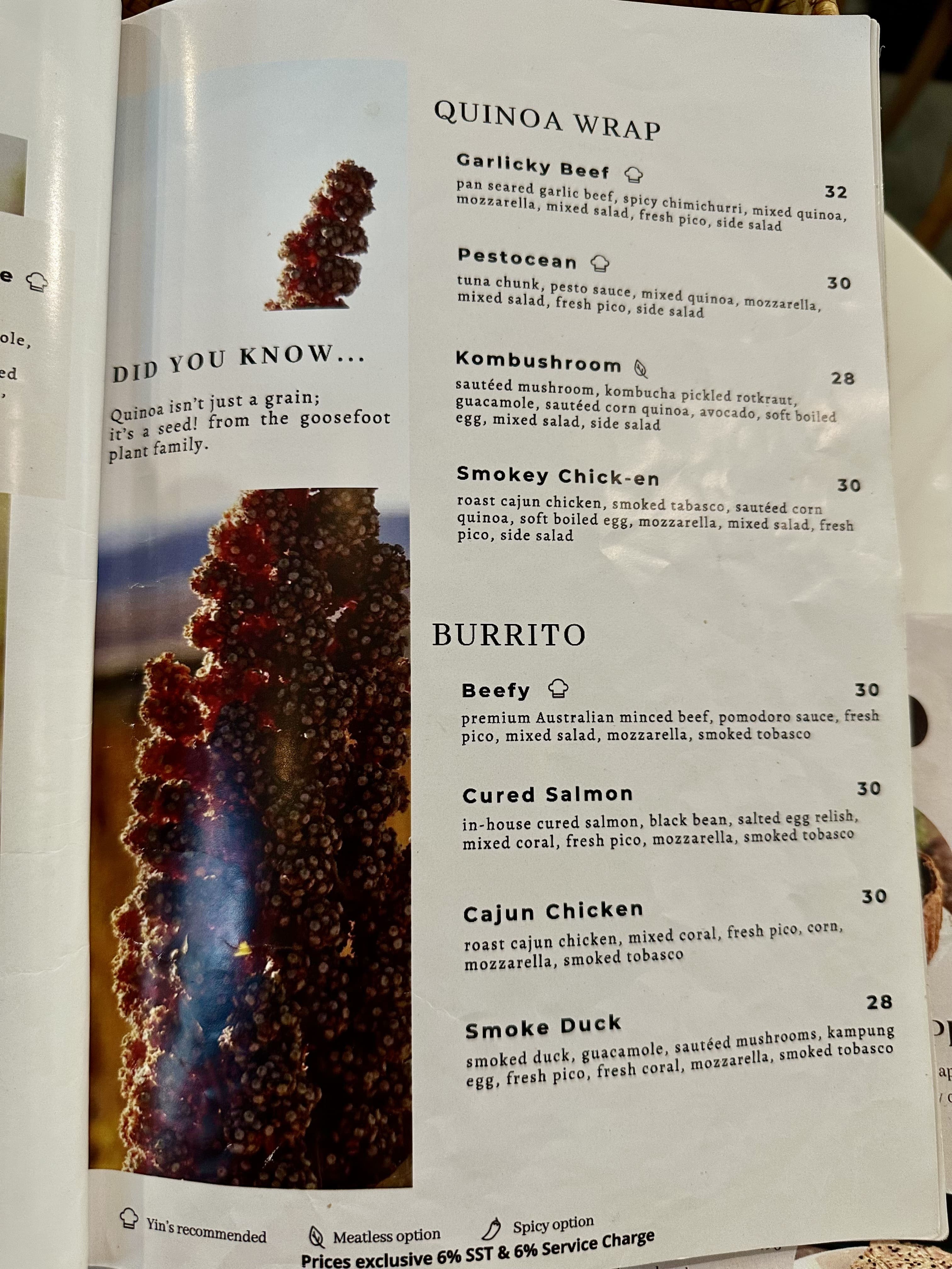 Yin's Sourdough Bakery & Cafe (Pavilion Bukit Jalil) menu page 1