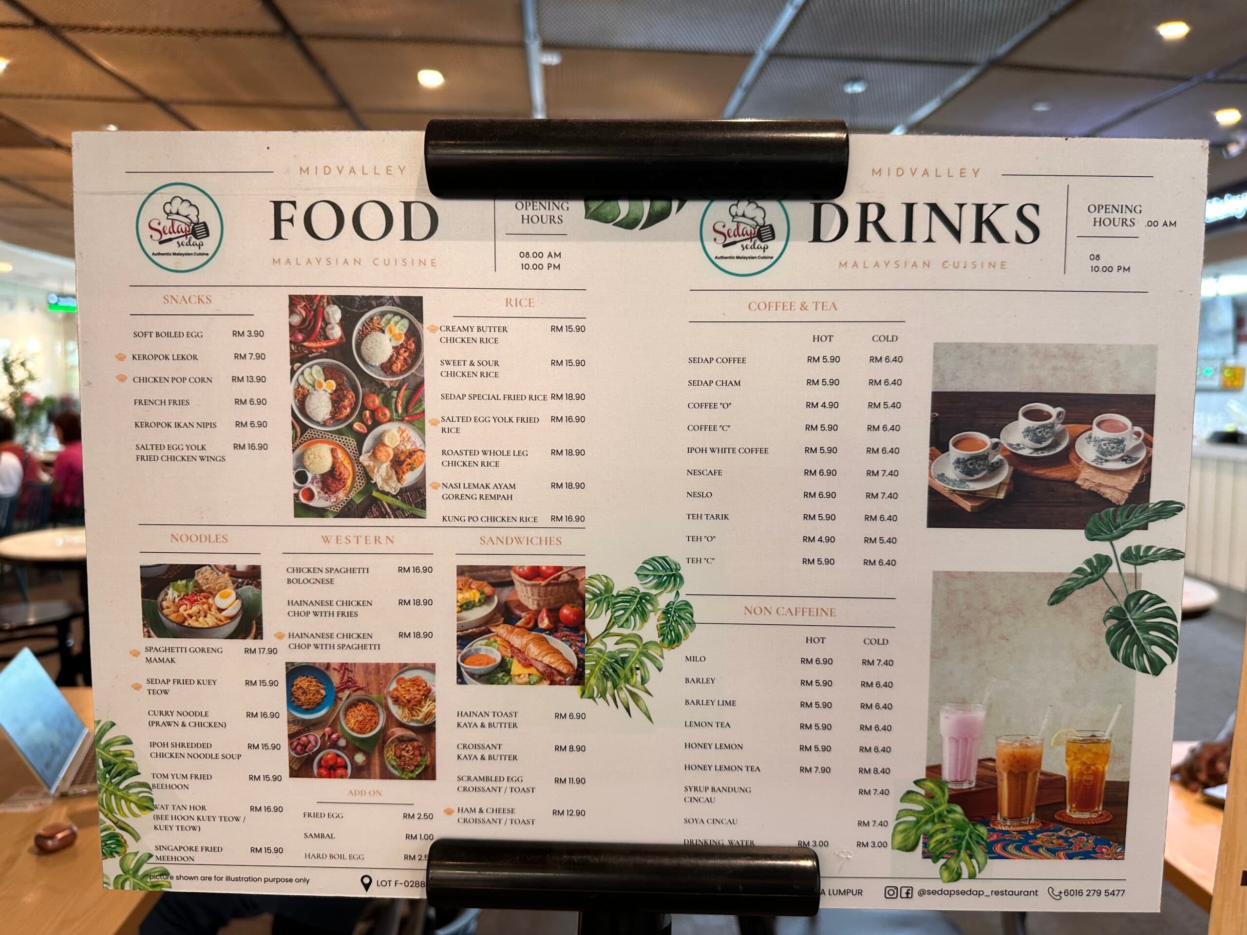 Sedap Sedap Quayside Mall menu page 1
