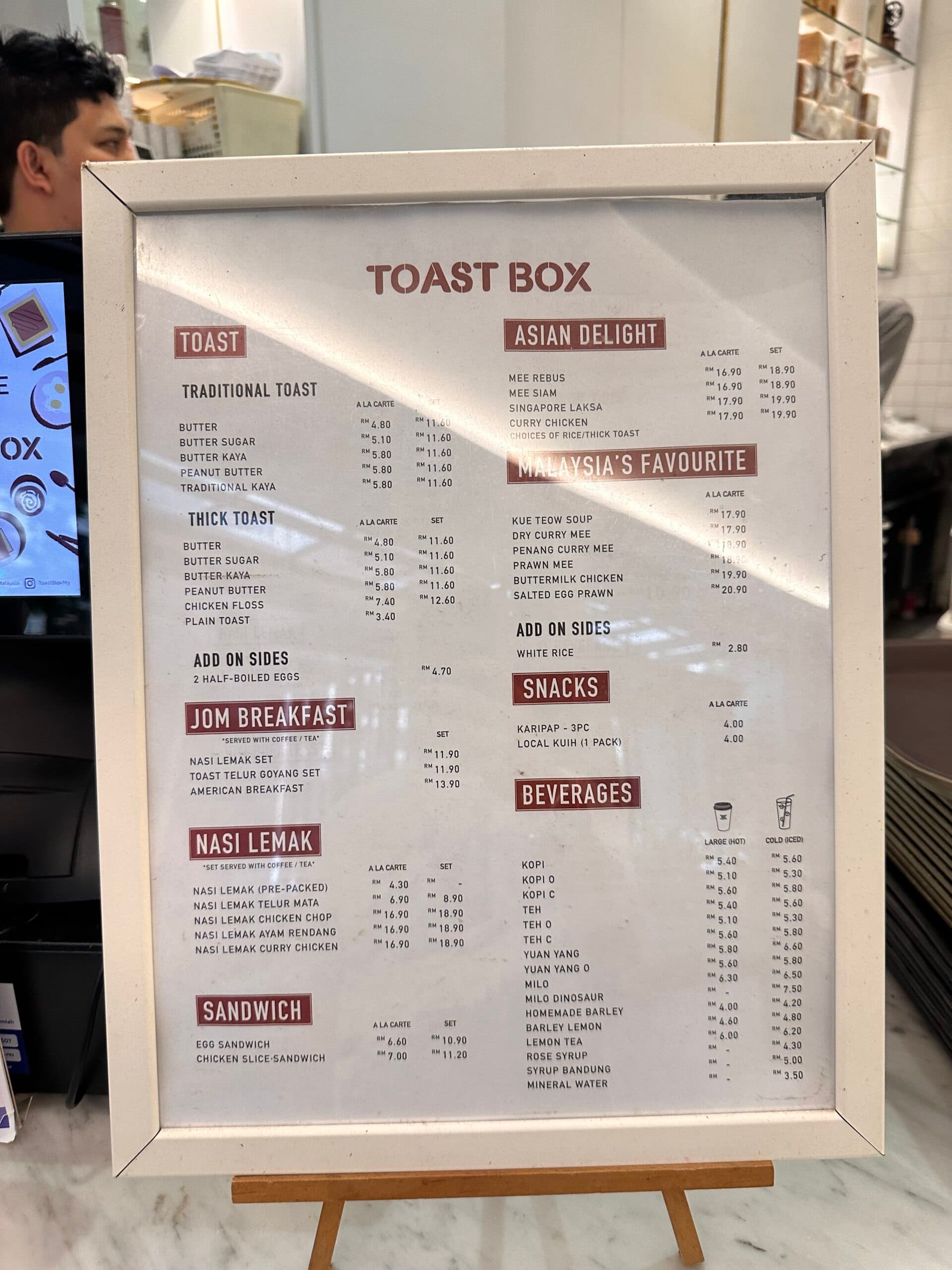 Toast Box @ Star Boulevard KLCC menu page 1